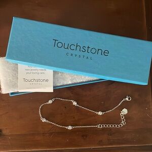 NWT Touchstone Crystal silver ankle bracelet